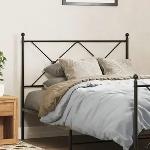 vidaXL Tête de lit métal noir 107 cm pas cher