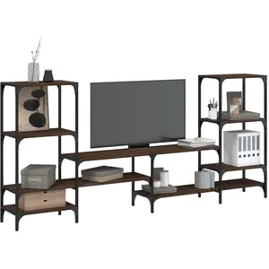 vidaXL Meuble TV chêne marron 206,5x28,5x95 cm bois d'ingénierie pas cher