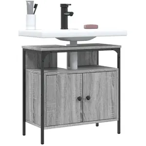 vidaXL Armoire lavabo de salle de bain sonoma gris 60x30x60 cm pas cher