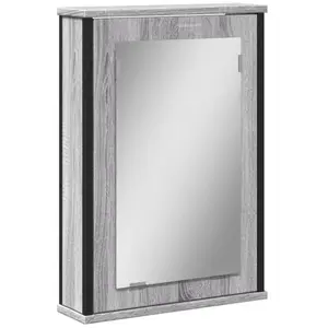 vidaXL Armoire à miroir de salle de bain sonoma gris bois d ingénierie pas cher