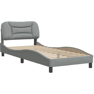vidaXL Cadre de lit avec tête de lit Gris clair 180x200 cm pas cher
