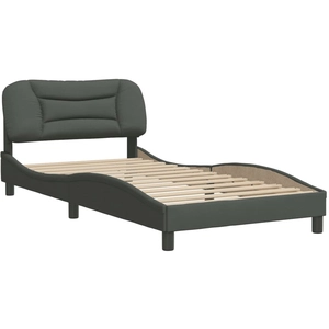 vidaXL Cadre de lit avec tête de lit Gris foncé 100x200 cm Tissu pas cher