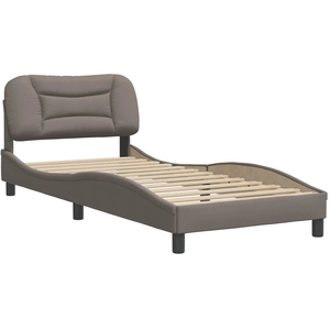 vidaXL Cadre de lit avec tête de lit Taupe 90x190 cm Tissu pas cher