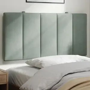 vidaXL Coussin de tête de lit gris clair 100 cm velours pas cher