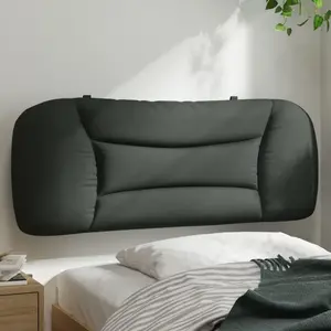 vidaXL Vidaxl Coussin De Tête De Lit Gris Foncé 100 Cm Tissu pas cher