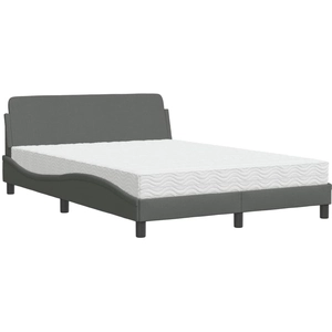 vidaXL Lit avec matelas gris foncé 180x200 cm tissu pas cher
