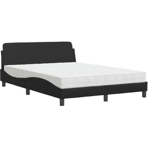 vidaXL Lit avec matelas noir 140x200 cm similicuir pas cher