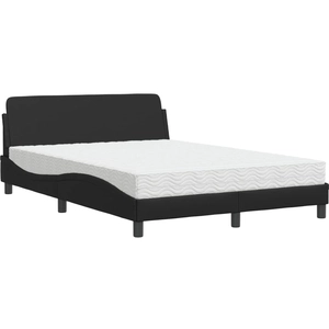 vidaXL Lit avec matelas noir 140x190 cm similicuir