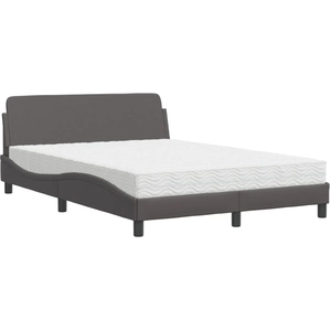 vidaXL Lit avec matelas gris 120x200 cm similicuir