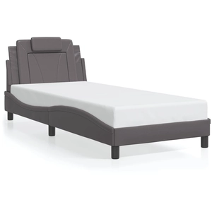 vidaXL Cadre de lit avec tête de lit Gris 100x200 cm Similicuir pas cher
