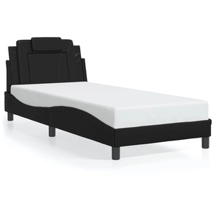 vidaXL Cadre de lit avec tête de lit Noir 80x200 cm Similicuir pas cher