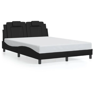 vidaXL Cadre de lit avec tête de lit Noir 140x190 cm Similicuir pas cher
