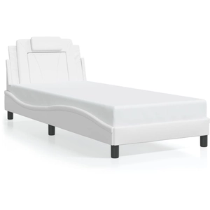 vidaXL Cadre de lit avec tête de lit Blanc 90x190 cm Similicuir pas cher