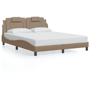 Comparateur de prix : vidaXL Cadre de lit avec tête de lit Cappuccino 80x200 cm Similicuir