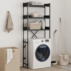 Comparateur de prix : vidaXL Étagère de lave-linge noir 67x25x163 cm bois d'ingénierie