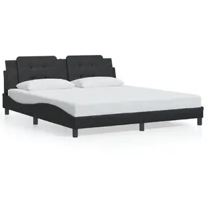 vidaXL Cadre de lit avec tête de lit Noir 180x200 cm Similicuir