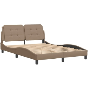 vidaXL Cadre de lit avec tête de lit Cappuccino 140x200 cm Similicuir pas cher