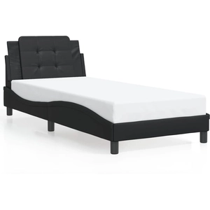 vidaXL Cadre de lit avec tête de lit Noir 100x200 cm Similicuir pas cher