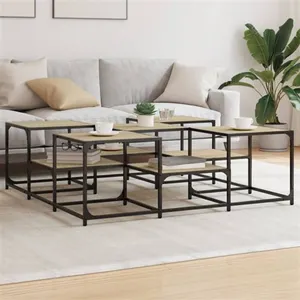 vidaXL Table basse chêne sonoma 121x121x40 cm bois d'ingénierie pas cher