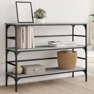 vidaXL Table console sonoma gris 100x32x75 cm bois d'ingénierie pas cher