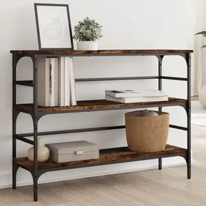 vidaXL Table console chêne fumé 100x32x75 cm bois d'ingénierie pas cher