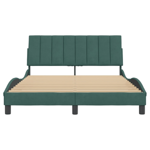 vidaXL Vidaxl Cadre De Lit Sans Matelas Vert Foncé 140x190 Cm Velours pas cher