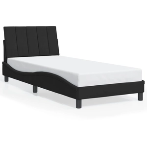 vidaXL Cadre de lit avec tête de lit Noir 90x190 cm Velours pas cher