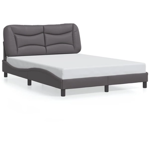 vidaXL Cadre de lit avec tête de lit Gris 140x190 cm Similicuir