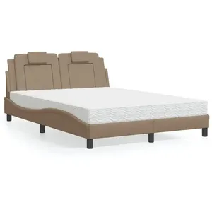 vidaXL Lit avec matelas cappuccino 120x200 cm similicuir pas cher