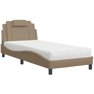 vidaXL Lit avec matelas cappuccino 80x200 cm similicuir pas cher