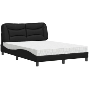 vidaXL Lit avec matelas noir 140x190 cm similicuir pas cher