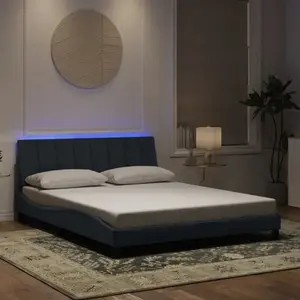 Cadre de lit avec led sans matelas gris foncé 160x200cm velours Vidaxl pas cher