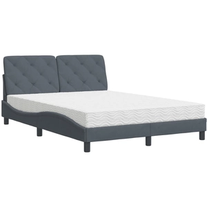Comparateur de prix : vidaXL Lit avec matelas gris foncé 140x200 cm velours