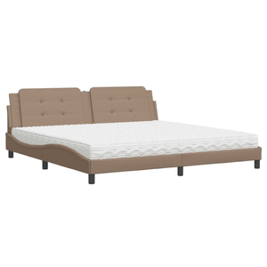 vidaXL Lit avec matelas cappuccino 200x200 cm similicuir pas cher