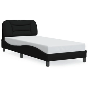 vidaXL Cadre de lit avec lumières LED noir 140x200 cm tissu pas cher