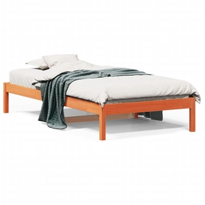 vidaXL Lit de jour sans matelas cire marron 90x200 cm bois pin massif pas cher