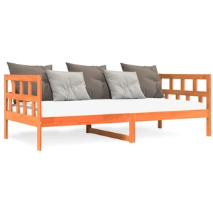 vidaXL Lit de jour sans matelas cire marron 80x200 cm bois pin massif pas cher