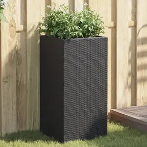 vidaXL Jardinières 2 pcs noir 40x40x80 cm résine tressée pas cher