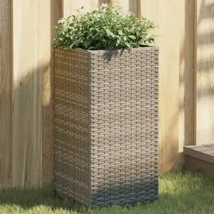 vidaXL Jardinières 2 pcs gris 30x30x60 cm résine tressée pas cher