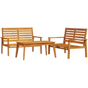 vidaXL Ensemble de salon de jardin 3 pcs bois d'acacia solide pas cher