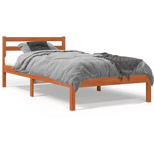 vidaXL Cadre de lit cire marron 75x190 cm bois de pin massif pas cher