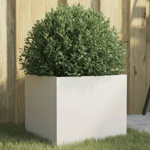 vidaXL Jardinière blanc 32x30x29 cm acier laminé à froid pas cher