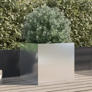 vidaXL Jardinière argenté 49x47x46 cm acier inoxydable pas cher