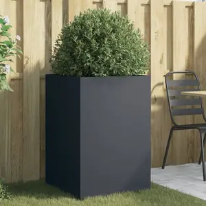 vidaXL Jardinière anthracite 52x48x75 cm acier laminé à froid pas cher