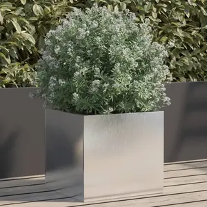 vidaXL Jardinière argenté 32x30x29 cm acier inoxydable pas cher