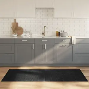 vidaXL Tapis rectangulaire gris 80x200 cm bambou pas cher