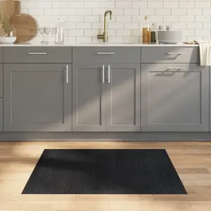 vidaXL Tapis rectangulaire noir 80x100 cm bambou pas cher