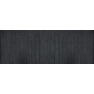 vidaXL Tapis rectangulaire gris 70x200 cm bambou pas cher
