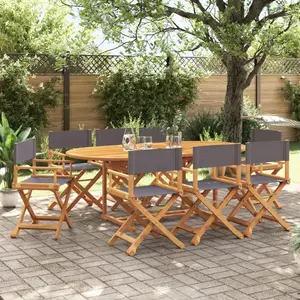 vidaXL Chaises pliables de jardin lot de 8 gris foncé tissu pas cher