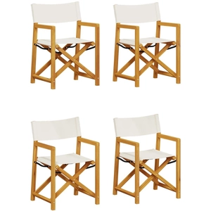 vidaXL Chaises de jardin pliables lot de 4 blanc crème tissu pas cher